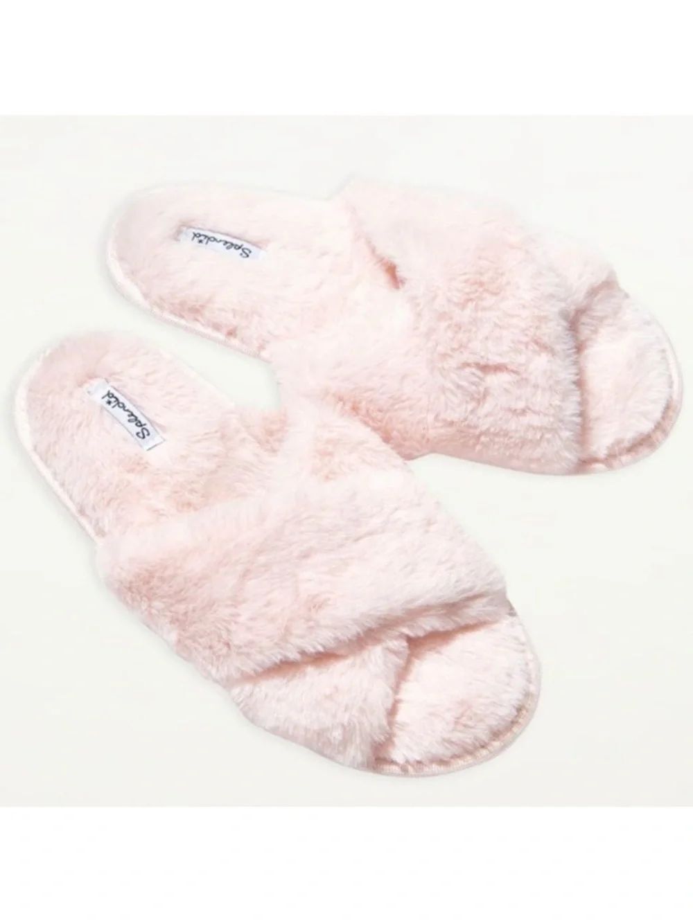 NWT SPLENDID Faux Fur Crossover Slippers M/L